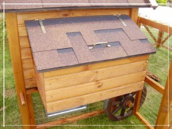 Удобный доступ к яйцам. Гнездовой отсек двух несушек.